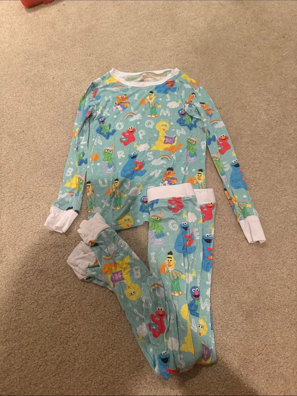 Little Sleepies Light Teal Sesame Street Character Footie Pajamas